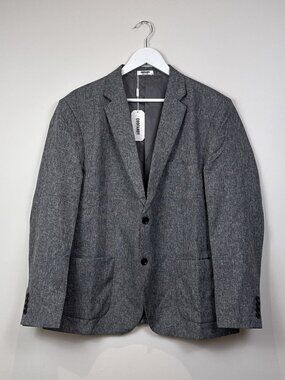COOFANDY Mens XL Grey Heathered Two Button Casual Blazer Suit Jacket NWT